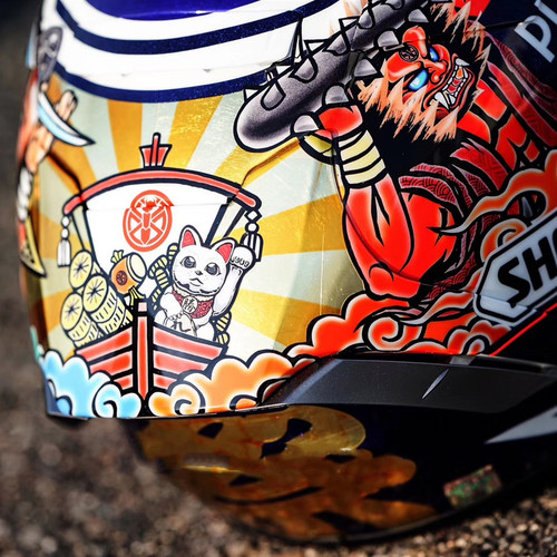SHOEI X14摩托机车限量招财猫二代马奎斯美国站红灰蚂蚁四季头盔 - 图3