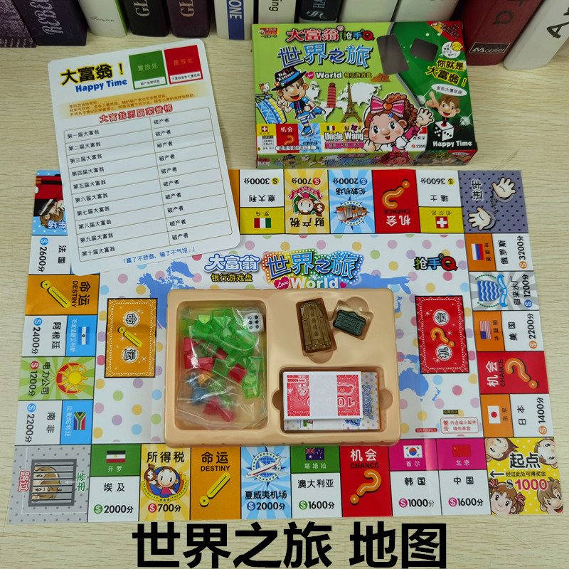 抢手Q版大富翁益智棋牌世界之旅超大号亲子儿童成人强手游戏棋,淘宝优惠券,粉丝福利购,淘宝优惠卷