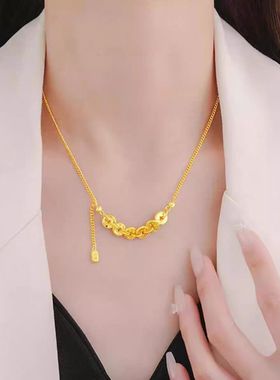 这项链太绝了古法仿真金项链女