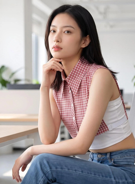 新款红色格子假领子女士衬衫百搭装饰保暖叠穿衬衣领上衣假衣领