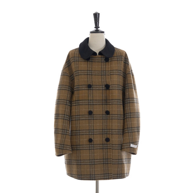 Korean Dongdaemun retro plaid double-sided cashmere wool