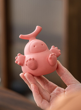 小葫宝紫砂茶宠摆件精品可养个性茶玩茶桌茶台盖碗茶壶盖置装饰品