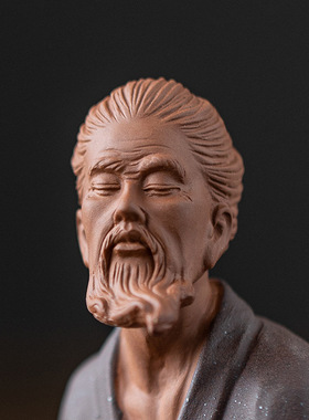 中式禅意历史人物紫砂工艺品摆件伯牙觅知音钟子期家居书房装饰品