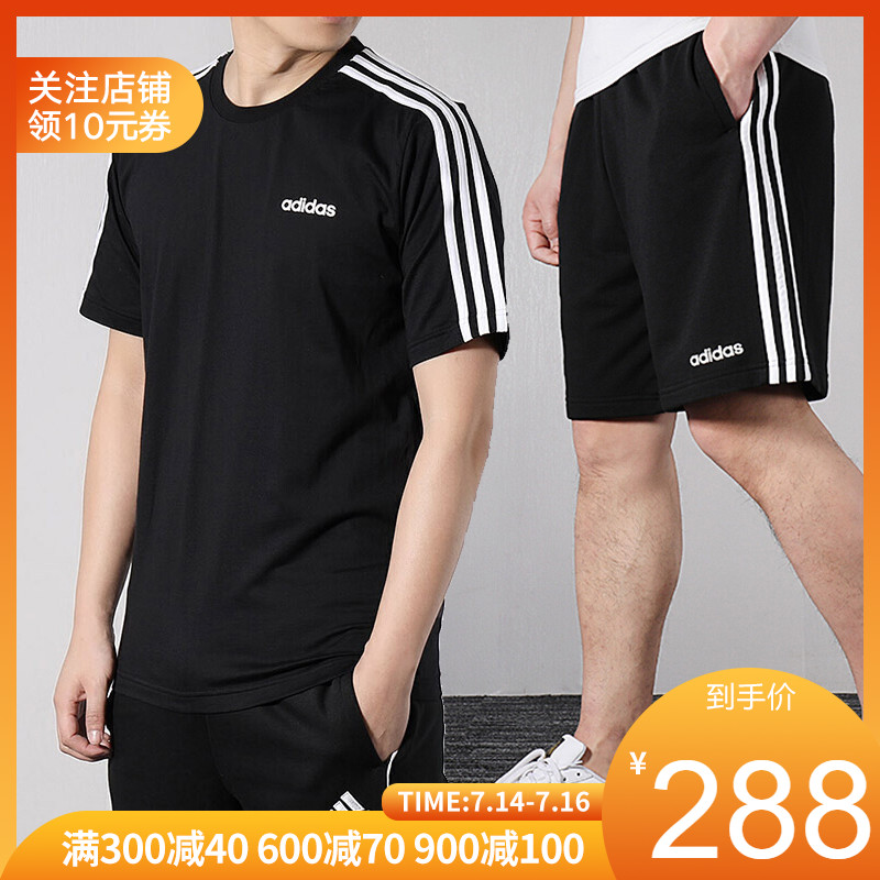 adidas阿迪達斯19新品訓練套裝男短袖短褲DQ3113 DU7830