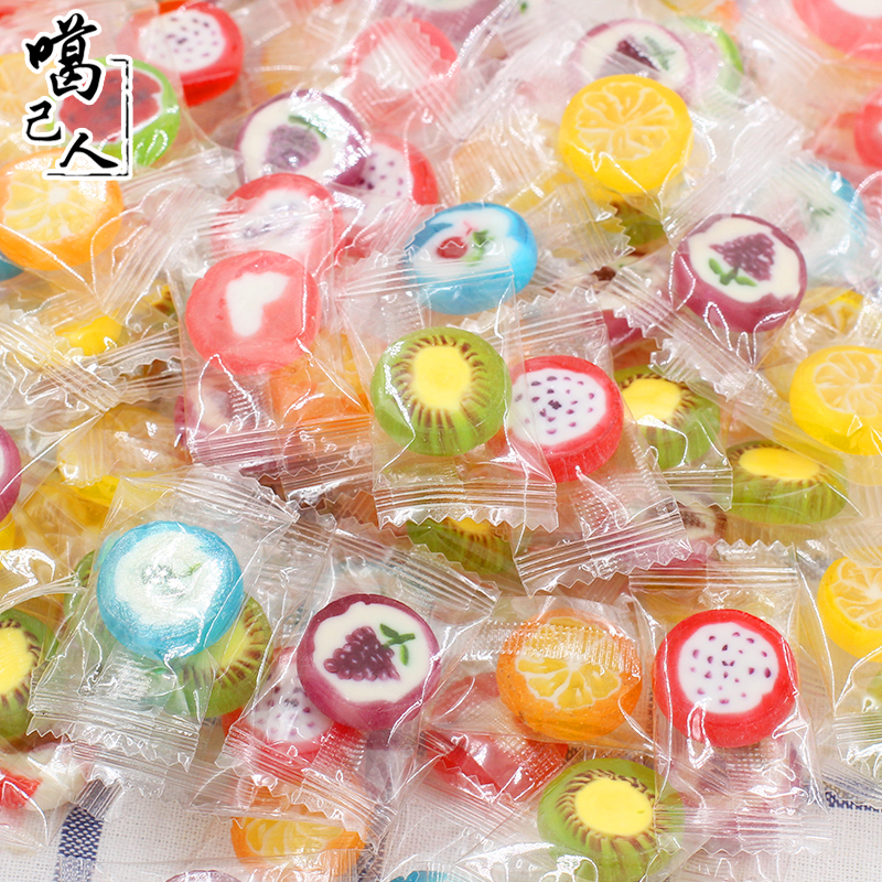 噶己人食品专营店噶己人创意手工水果造型切片糖2.5kg果味糖果儿童招待喜糖果婚庆1