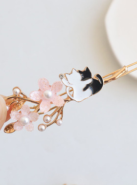 樱花猫咪可爱动物星月发夹