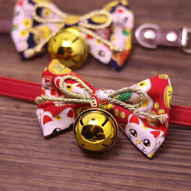 宠物领结防丢猫咪铃铛装饰品和风中小型幼犬比熊用品泰迪爱心项圈,淘宝优惠券,粉丝福利购,淘宝优惠卷