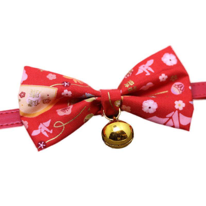 宠物领结防丢猫咪铃铛装饰品和风中小型幼犬比熊用品泰迪爱心项圈,淘宝优惠券,粉丝福利购,淘宝优惠卷