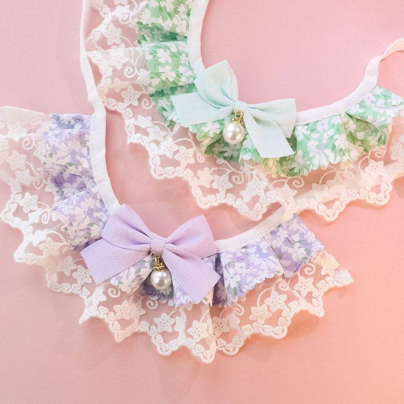 ins特价跨境亚马逊宠物项圈小猫咪狗口水巾饰品蕾丝碎花朵蝴蝶结,淘宝优惠券,粉丝福利购,淘宝优惠卷