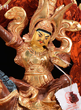 尼泊尔手工玄关装饰铜彩绘摆件