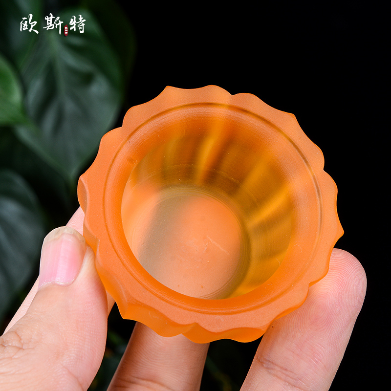 欧斯特 佛前一套 古法琉璃香炉水杯 家用酥油灯座琉璃酥油灯灯盏