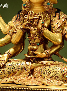 全鎏金尊胜佛母铜像摆件