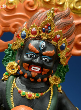 全鎏金黑财神铜像摆件