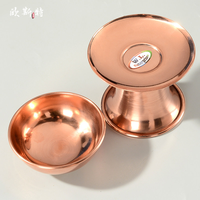 红铜高脚供水碗室内家用光面供水杯桌面贡水碗净水碗铜摆件,淘宝优惠券,粉丝福利购,淘宝优惠卷