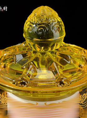 琉璃电动转轮家用转筒摆件