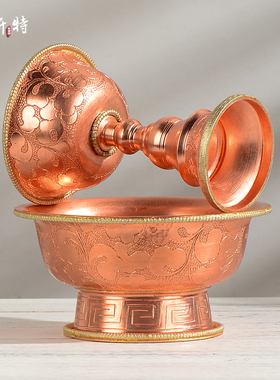 铜制桌面摆件上杯下盘
