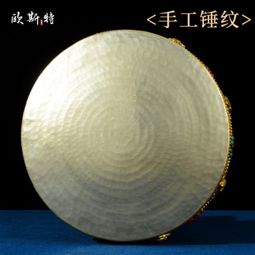 欧斯特 双龙掐丝曼扎盘修盘 尼泊尔鎏金鎏银居家客厅八吉祥曼茶罗 - 图3