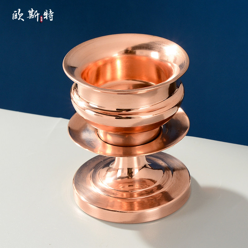 红铜高脚供水碗室内家用光面供水杯桌面贡水碗净水碗铜摆件,淘宝优惠券,粉丝福利购,淘宝优惠卷