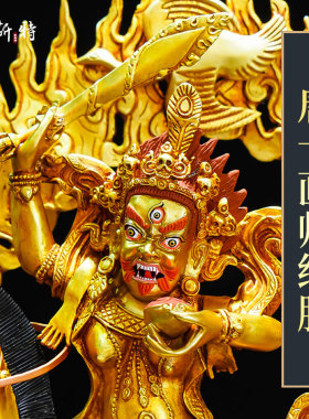 铜全鎏金玄关像家居装饰摆件