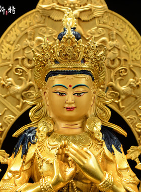 全鎏金弥勒佛强巴佛摆件