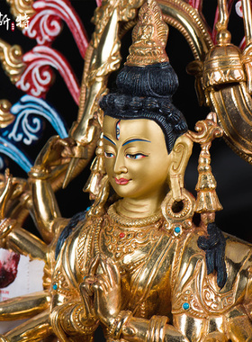 欧斯特铜像家居摆件铜全鎏金准提