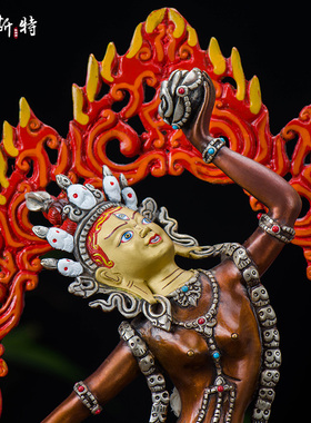 紫铜鎏银客厅10寸铜摆件