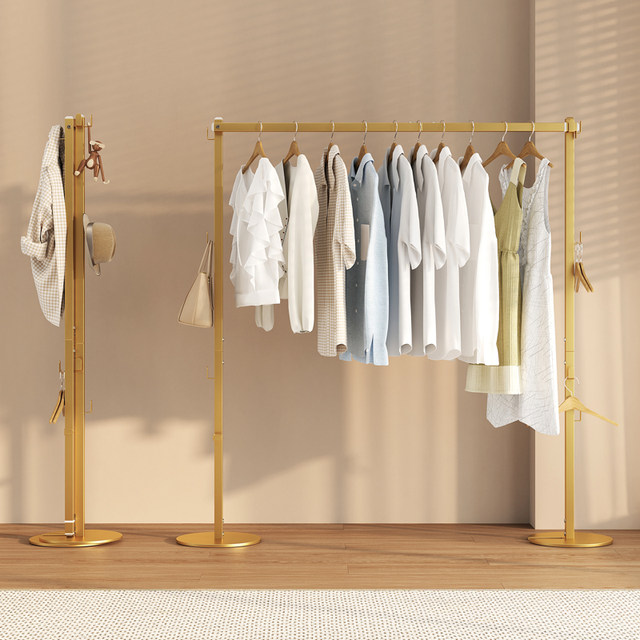 Clothes rack floor-standing folding single-bar clothes rack in bedroom ...
