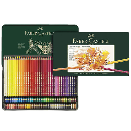 Faber castell德国进口辉柏嘉油性彩铅艺术家级12-120色铁盒套装 - 图3
