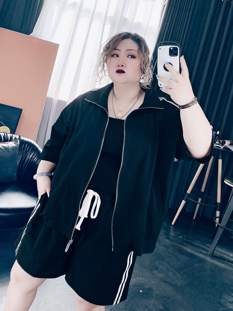 韩版大码女装洋气减龄200斤胖mm 全脂太太加大码店主私服店大码女装