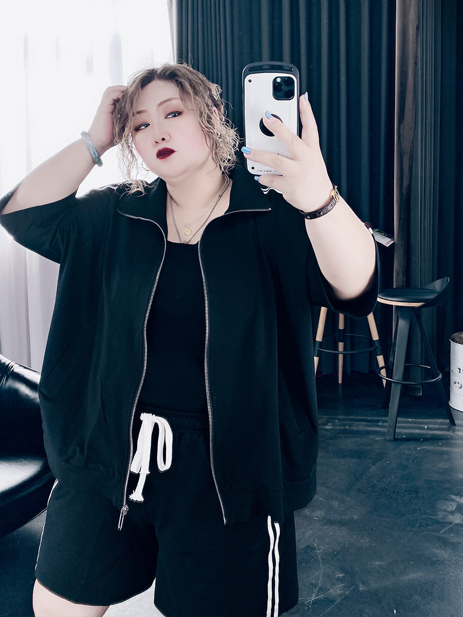 韩版大码女装洋气减龄200斤胖mm 全脂太太加大码店主私服店大码女装