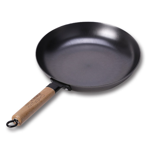 CHEFWAY加厚无涂层不生锈铸铁平底不粘煎锅煎牛排电磁炉通用28cm - 图1