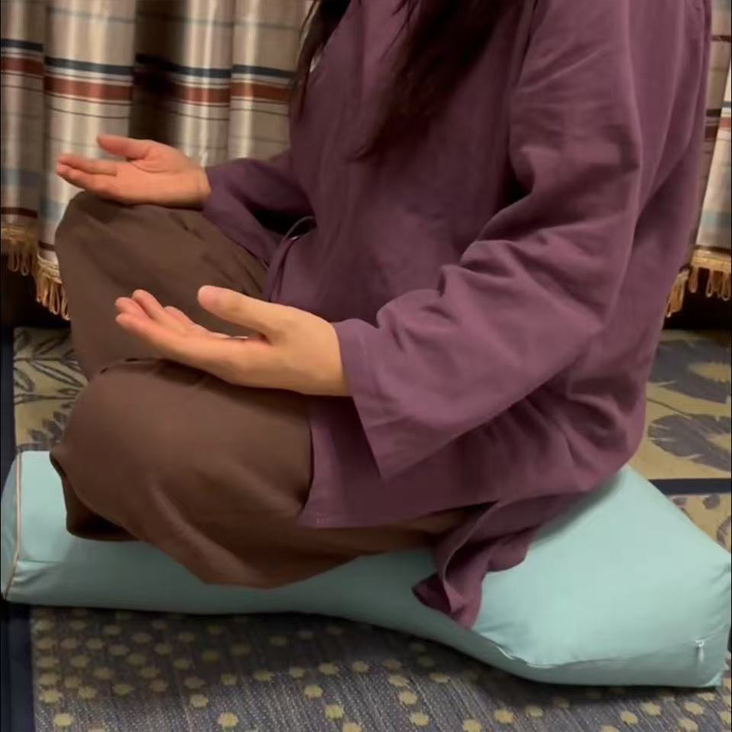 T型打坐垫双盘打坐荞麦壳填充透气可拆禅修蒲团家用打坐垫,淘宝优惠券,粉丝福利购,淘宝优惠卷