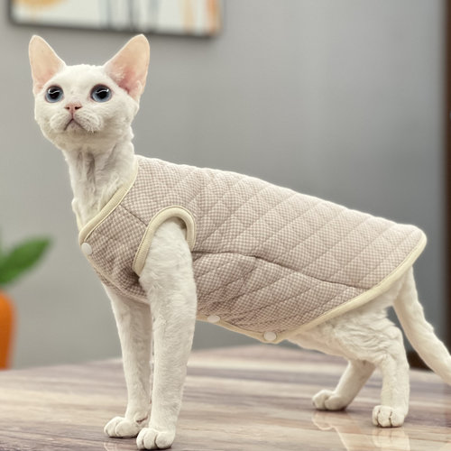 纯棉斯芬克斯无毛猫德文衣服家居服马甲矮脚背心夹棉加厚春夏秋冬 - 图2