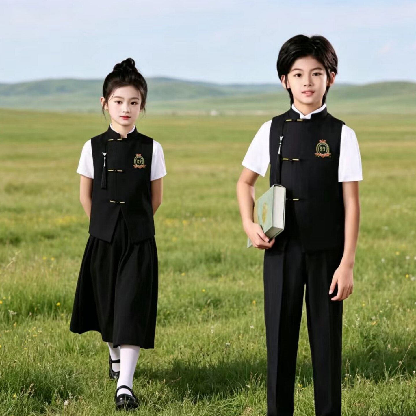 六一儿童合唱演出服新中式小学生班服男女大合唱团表演学院风校服