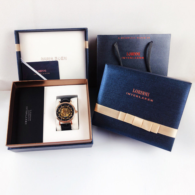 罗宾尼男士全自动防水时尚机械表 lobinni蜂鸟国产腕表