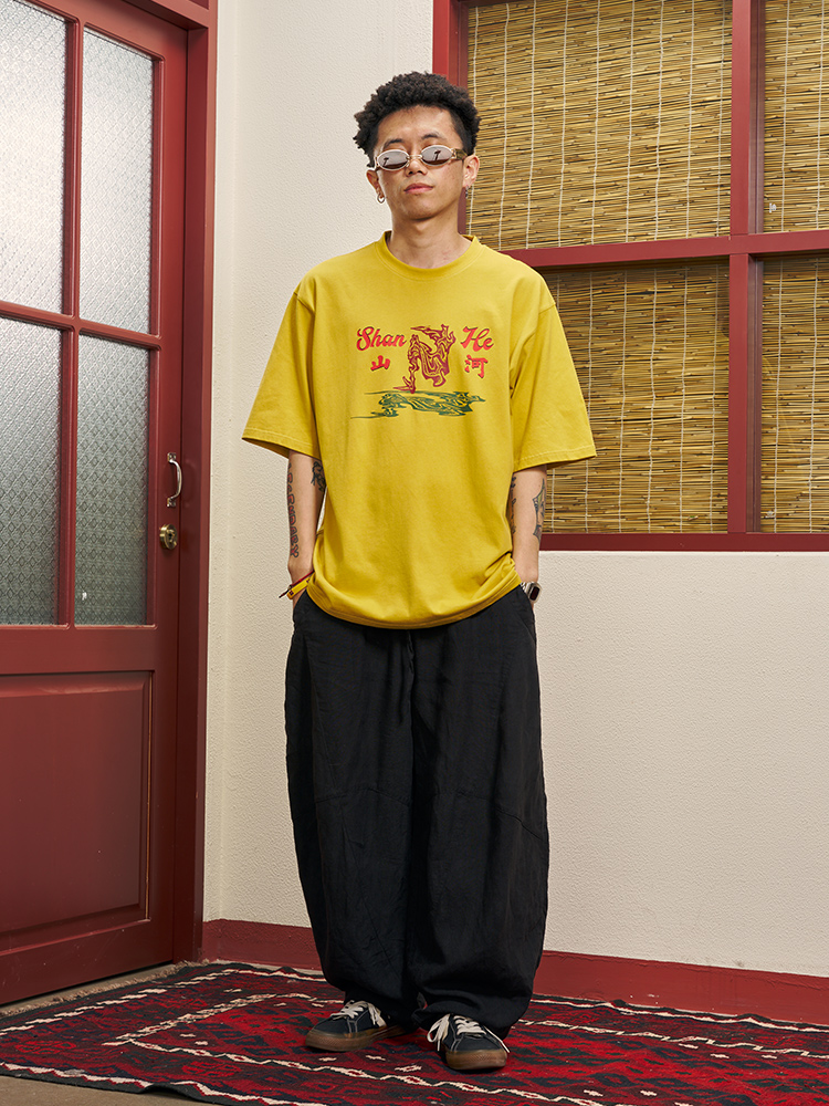 OSCILL 山河草木印花短袖T恤 - 图1