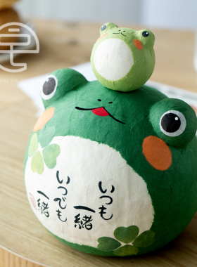 日本原装装饰摆件龙虎堂和纸日式