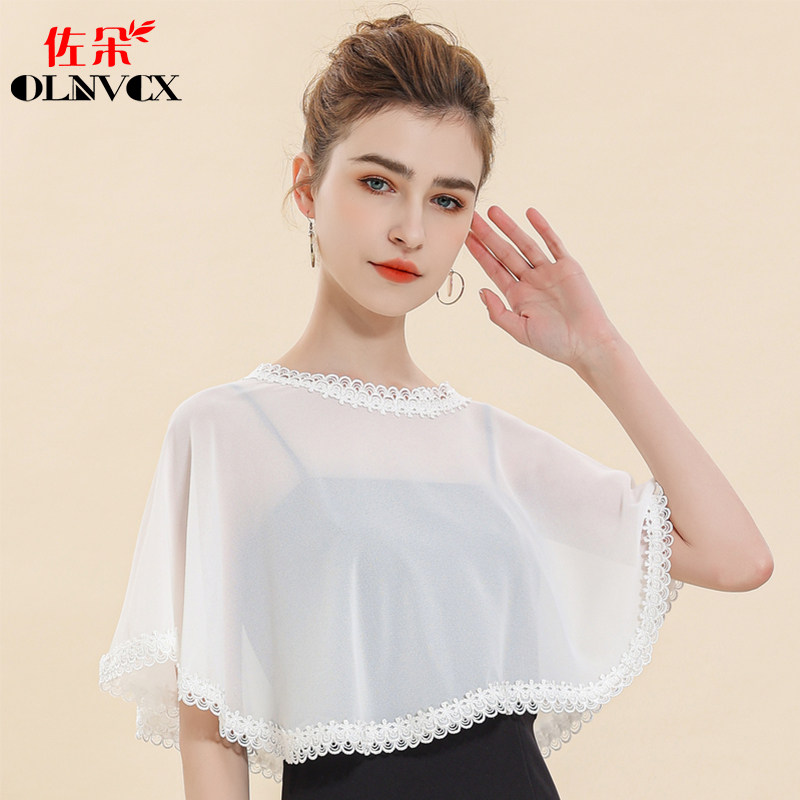 2023新款雪纺小披肩防晒披风薄批肩 olnvcx短外套