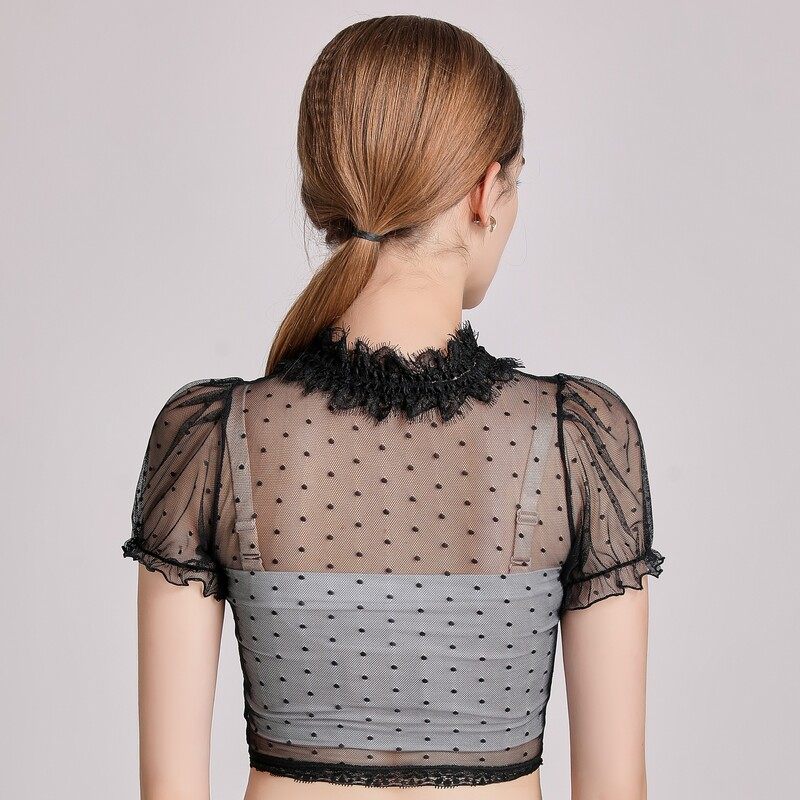 蕾丝假领子女百搭假领新款立半高领 olnvcx蕾丝衫/雪纺衫