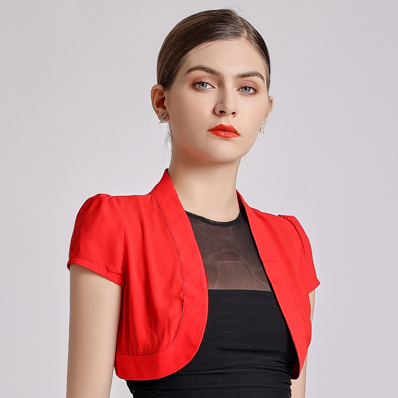 雪纺小披肩夏薄黑色大码百搭小外搭 olnvcx短外套