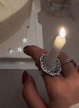 蜡烛戒指创意小众ins风饰品仪式感生日送朋友闺蜜礼品超出片高级