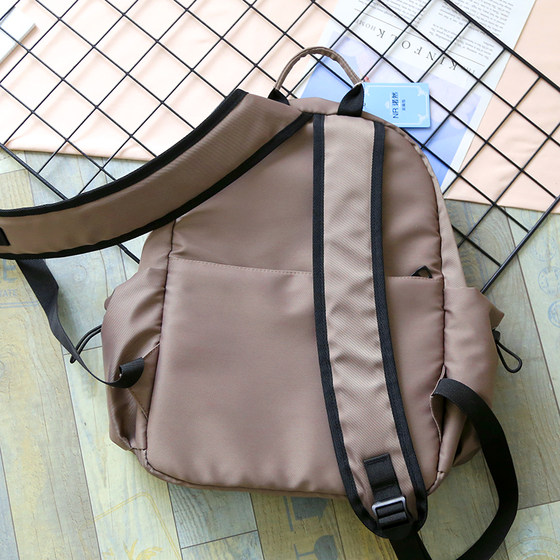 School bag solid color large and small backpack travel backpack