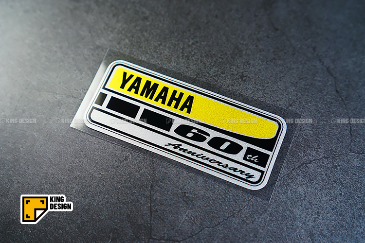 国王车贴 yamaha 60周年头盔贴纸摩托车旅行箱防水反光机车贴画-图3