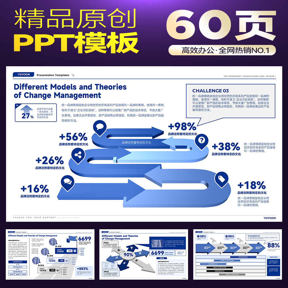 会议必备！3D立体高级商务麦肯锡趋势并购创意逻辑图表PPT模板-图0