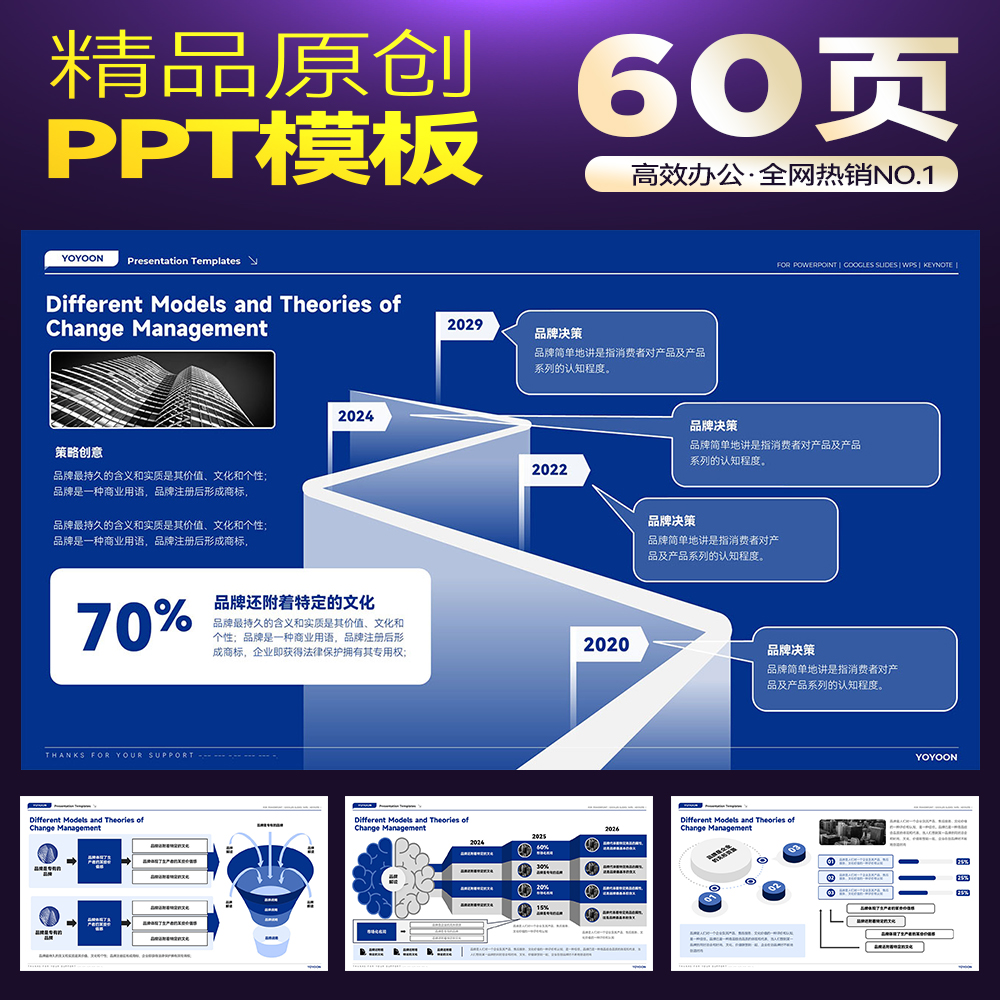 会议必备！3D立体高级商务麦肯锡趋势并购创意逻辑图表PPT模板-图2