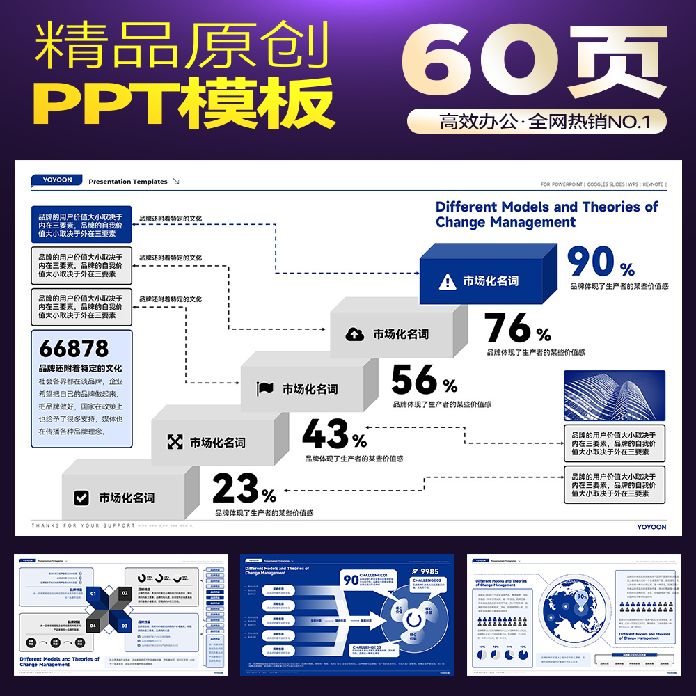 会议必备！3D立体高级商务麦肯锡趋势并购创意逻辑图表PPT模板-图3