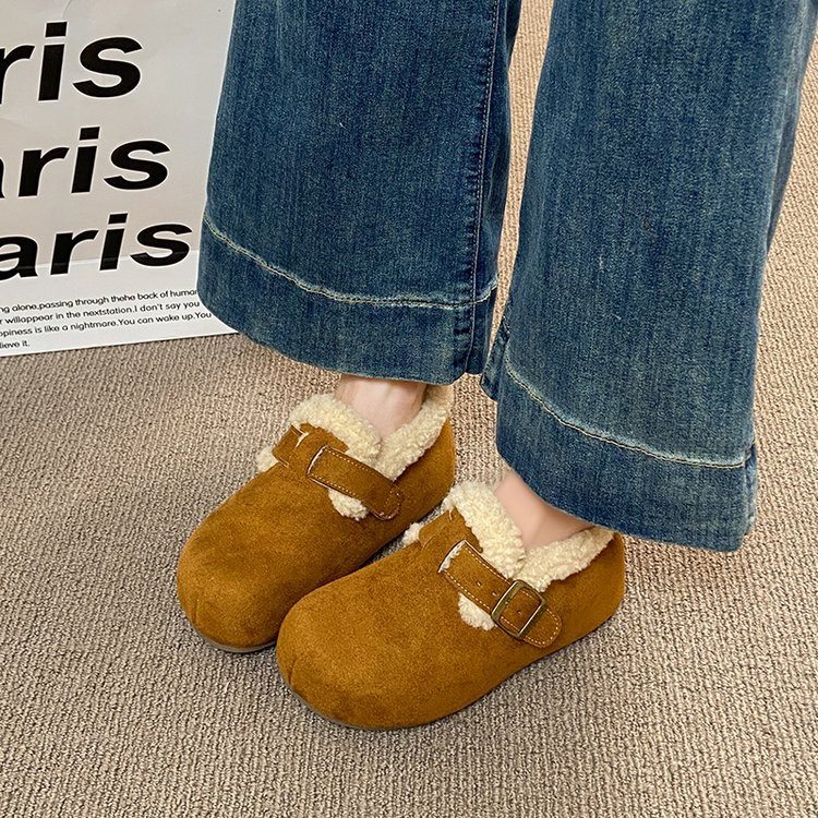 2026新款平底勃肯鞋女加绒保暖雪地棉鞋冬季新款毛毛鞋豆豆鞋,淘宝优惠券,粉丝福利购,淘宝优惠卷