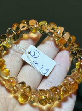 天然黄水晶手链，圆珠心形随行珠单圈多圈，一物一图