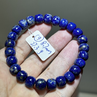 天然青金石手链手串老型珠单圈手链手串 一物一图