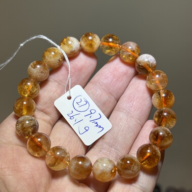 天然水晶黄塔晶手链女款单圈黄塔晶手串饰品一物一图